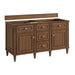 Lorelai 60" Double Vanity, Light Natural Oak w/ 3 CM Eternal Jasmine Pearl Silestone Top