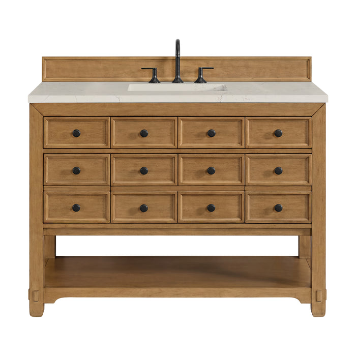 Malibu 48" Single Vanity, Amber Birch, w/ 3 CM Siberian Silestone Top