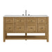 Breckenridge 60" Single Vanity, Bright White, w/ 3 CM Tajnar Eclos Top w/FreePower Wireless Charger