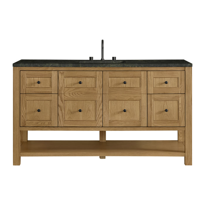 Breckenridge 60" Single Vanity, Light Natural Oak, w/ 3 CM Carrara Marble Top