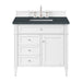 Brittany 36" Single Vanity, Bright White w/ 3 CM Charcoal Soapstone Silestone Top