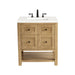 Breckenridge 30" Single Vanity, Light Natural Oak w/ 3 CM White Zeus Top