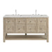 Breckenridge 60" Double Vanity, Serenity Blue, w/ 3 CM Carrara Marble Top