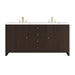Gracyn 72" Double Vanity, Sable, w/ 3 CM Tajnar Eclos Top w/FreePower Wireless Charger