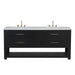 Lucian 72" Double Vanity, Carbon Oak, w/ 3 CM Tajnar Eclos Widespread Top