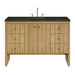 Hudson 48" Single Vanity, Light Natural Oak w/ 3 CM Carrara Marble Top