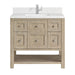 Breckenridge 36" Single Vanity, Whitewashed Oak w/ Single Hole 3CM White Zeus Silestone Top & Backsplash