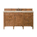 Brittany 60" Single Vanity, Saddle Brown w/ 3 CM Eternal Jasmine Pearl Silestone Top