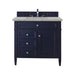 Brittany 36" Single Vanity, Victory Bleu w/ 3 CM Victorian Silver Silestone Top