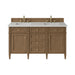 Brittany 60" Double Vanity, Bright White Vanity w/ 3 CM Victorian Silver Silestone Top