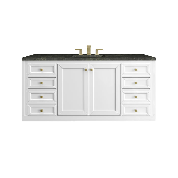 Chicago 60" Single Vanity, Walnut Whisper, w/ 3 CM White Zeus Silestone® Top