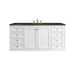 Chicago 60" Single Vanity, Walnut Whisper, w/ 3 CM White Zeus Silestone® Top