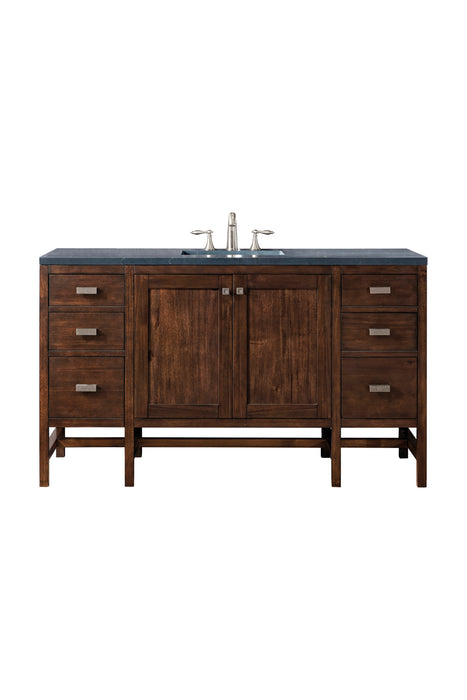 Addison 60" Single Vanity, Mid-Century Acacia w/ 3 CM Charcoal Soapstone Silestone Top