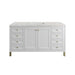 Chicago 60" Single Vanity, Glossy White, w/ 3 CM Eternal Jasmine Pearl Silestone® Top