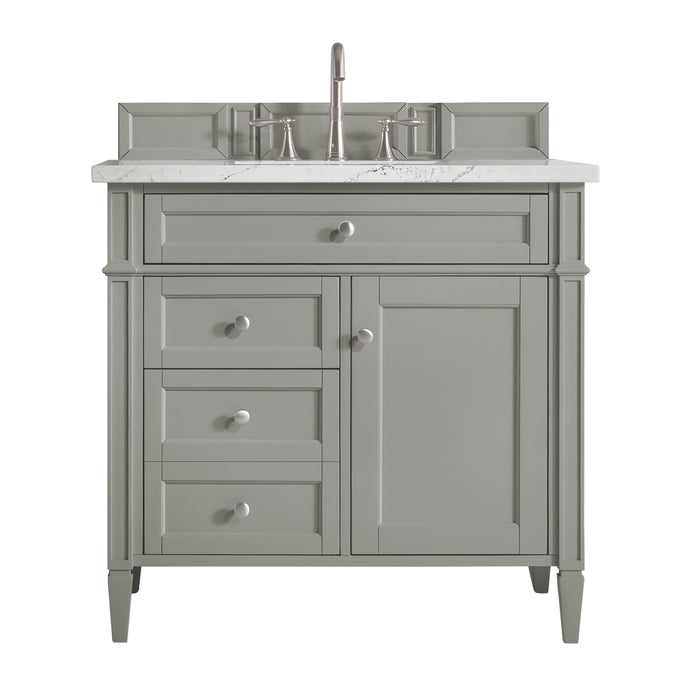 Brittany 36" Single Vanity, Urban Gray w/ 3 CM Ethereal Noctis Silestone Top