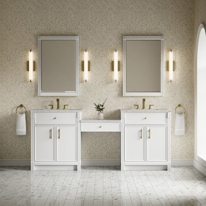 James Martin Vanities Bellshire 84" Dual Vanity Set with 24" Make-Up Counter