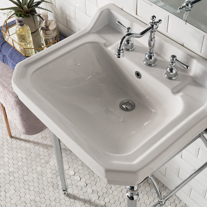 James Martin Wellington 24" Single Console Single Sink w/ Chrome Finish Stand