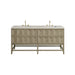 Emmeline 72" Double Vanity, Pebble Oak, w/ 3 CM Siberian Silestone Top