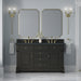 Brookfield 60" Double Vanity, Pecan w/ 3 CM Ethereal Noctis Silestone  Top