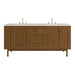 Laurent 72" Double Vanity, Honey Oak w/ 3 CM Siberian Silestone Top