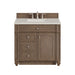 Bristol 36" Single Vanity, Whitewashed Walnut, w/ 3 CM Siberian Silestone Top