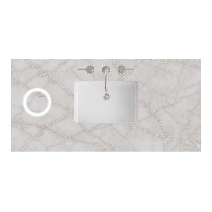 48" Single Top, 3 CM Victorian Silver Silestone w/ Sink & FreePower Wireless Charger