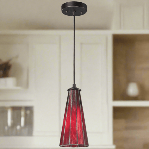 Elk Lighting Lumino Inferno Red, Matte Black Mini Pendant