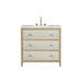 Celeste 36" Single Vanity, Sunwashed Oak with Embossed Shagreen w/ 3 CM White Zeus Silestone Top