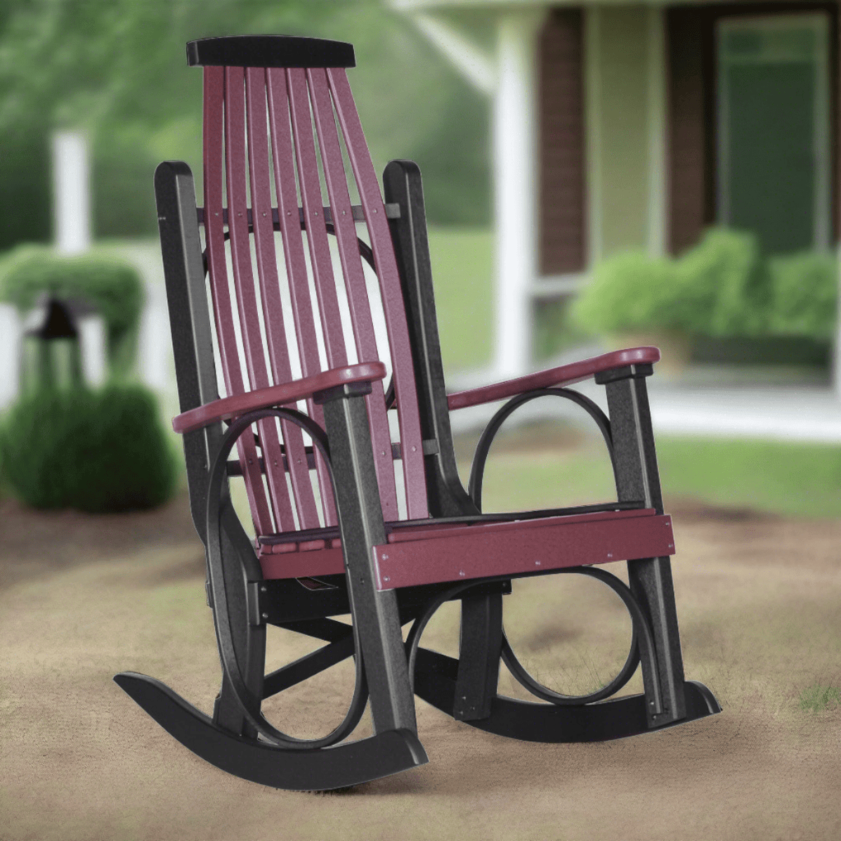 LuxCraft Poly Porch Grandpa's Outdoor Patio Rocker Rocking Arm Chair ...