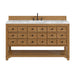Malibu 60" Single Vanity, Amber Birch w/ 3 CM Carrara Marble Top