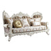 Acme Furniture Vanaheim Sofa W/7 Pillows-Seat in Fabric & Antique White Finish LV00803-2