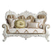 Acme Furniture Vanaheim Loveseat W/5 Pillows-Back in Fabric & Antique White Finish LV00804-1