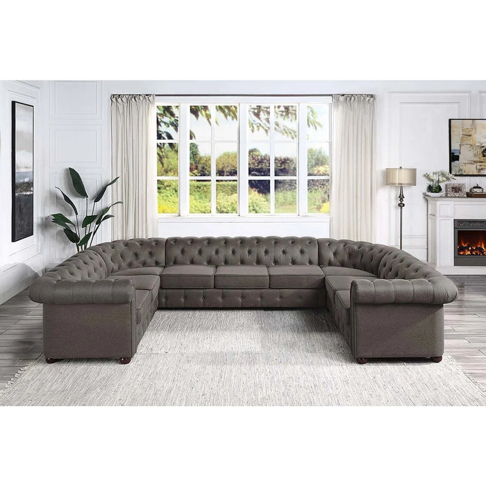 Acme Furniture Jakim Sectional Sofa in Gray Linen LV01458