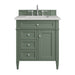 Brittany 30" Single Vanity, Smokey Celadon w/ 3 CM Eternal Jasmine Pearl Top