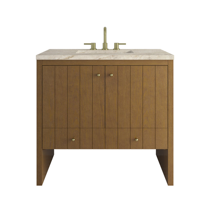 Hudson 36" Single Vanity, Honey Oak w/ 3 CM Tajnar Eclos Top