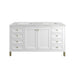 Chicago 60" Double Vanity, Glossy White, w/ 3 CM Eternal Jasmine Pearl Silestone® Top