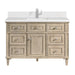 Lorelai 48" Single Vanity, Light Natural Oak w/ 3 CM Victorian Silver Silestone Top w/FreePower Wireless Charger