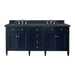 Brittany 72" Double Vanity, Urban Gray, w/ 3 CM Siberian Silestone Top