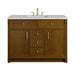 Bellshire 48" Single Vanity, Bright White w/ 3 CM Victorian Silver Silestone Top w/FreePower Wireless Charger