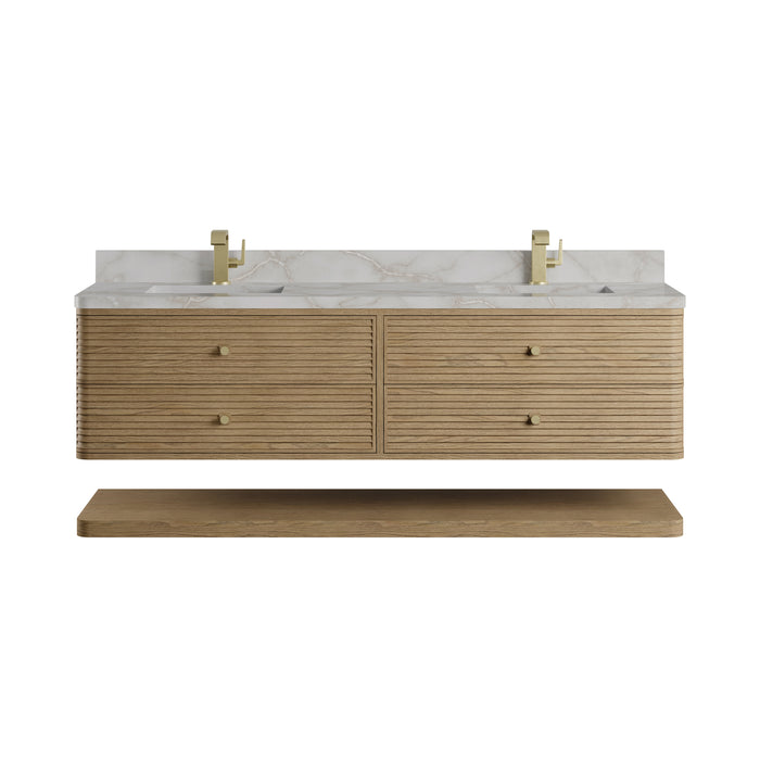Allamari 72" Double Vanity, Sable w/ 3 CM Tajnar Eclos Top
