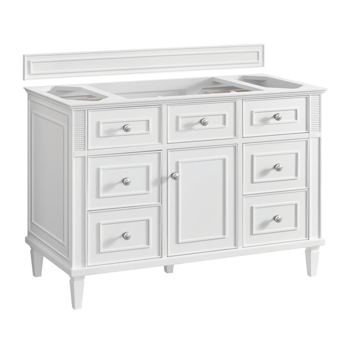 Lorelai 48" Single Vanity, Light Natural Oak w/ 3 CM Carrara White Marble Top