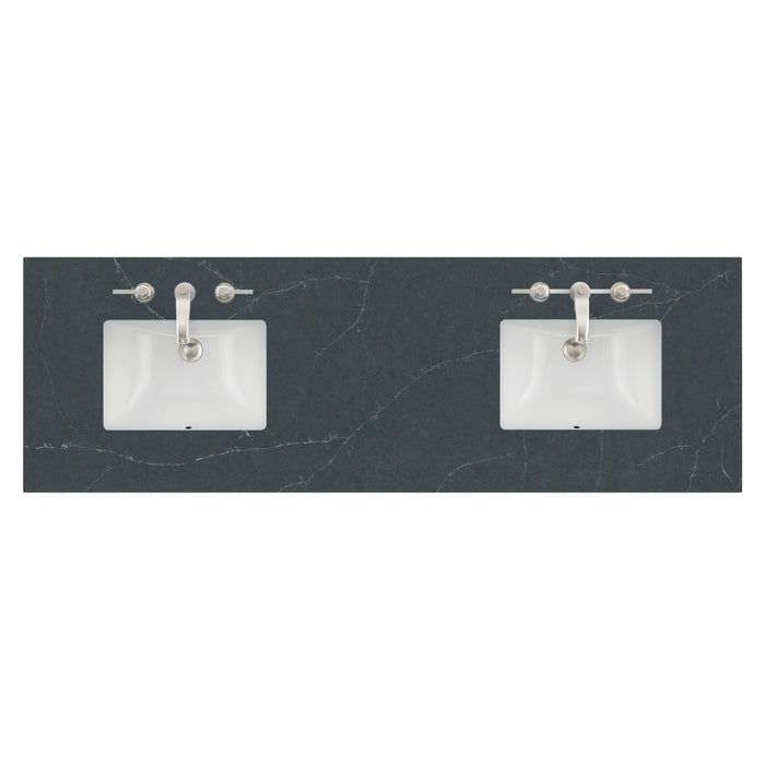 72" Double Top, 3CM Charcoal Soapstone Silestone w/ Sink