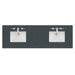 72" Double Top, 3CM Charcoal Soapstone Silestone w/ Sink
