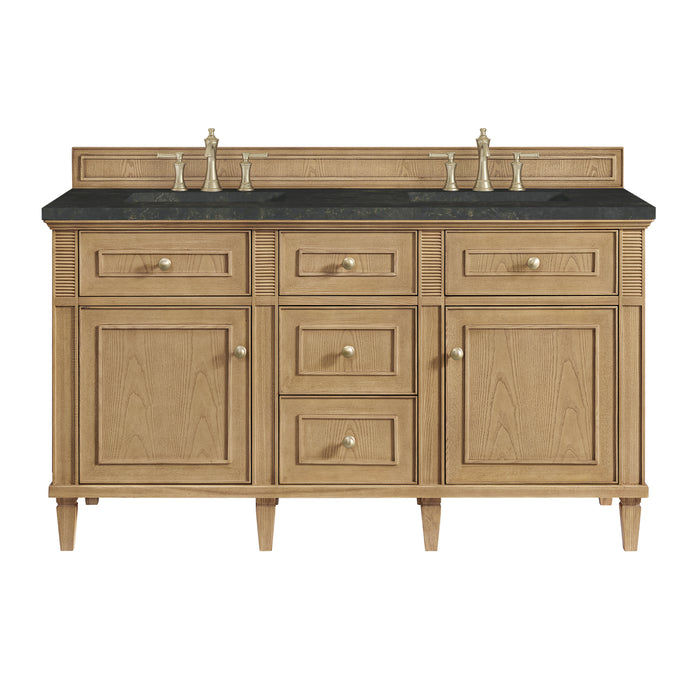 Lorelai 60" Double Vanity, Bright White w/ 3 CM Ethereal Noctis Silestone Top w/FreePower Wireless Charger