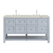 Breckenridge 60" Double Vanity, Smokey Celadon, w/ 3 CM Victorian Silver Quartz Top