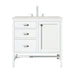 Addison 36" Single Vanity, Glossy White w/ 3 CM Lime Delight Silestone Top