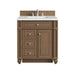 Bristol 30" Single Vanity, Saddle Brown w/ 3 CM Ethereal Noctis Silestone Top
