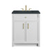 Bellshire 30" Single Vanity, Bright White w/ 3 CM Charcoal Soapstone Silestone Top
