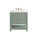 Breckenridge 30" Single Vanity, Smokey Celadon w/ 3 CM White Zeus Top
