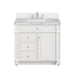 Bristol 36" Single Vanity, Bright White w/ 3 CM Carrara Marble Top